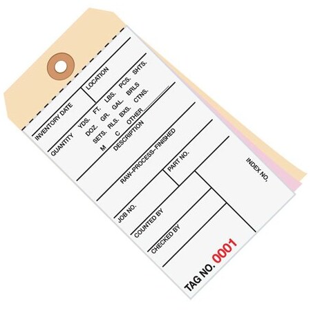 Bsc Preferred 6 1/4 x 3 1/8'' - 6000-6499 Inventory Tags 3 Part Carbonless, 500PK BUY00021435